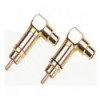 RCA Adaptador 90º Hembra-Macho Largo Metálico ORO