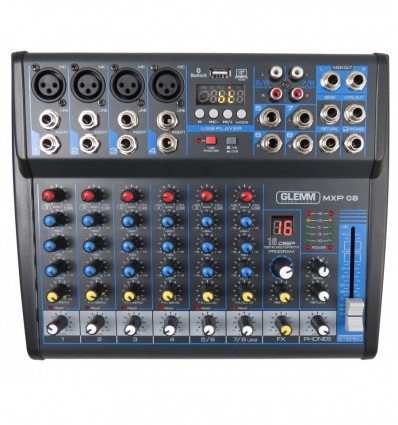GLEMM MXP 08 Mezclador de micrófono de 8 canales
