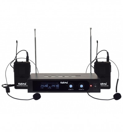 Karma SET 6252LAV-B Micrófono de auriculares inalámbricos Dual VHF