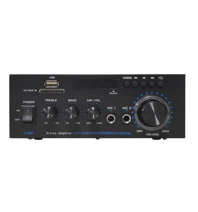 Acoustic Control AMP 30 Amplificador HiFi estéreo con reproductor MP3, Bluetooth y radio FM