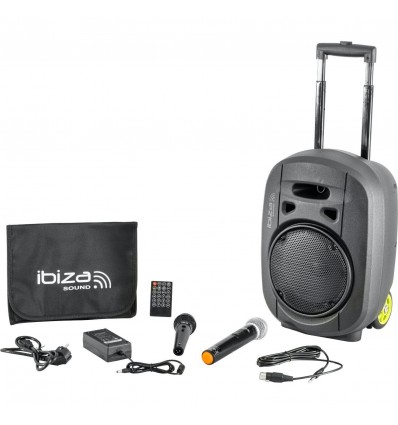 Ibiza Sound PORT8VHF-MKII-TWS SISTEMA DE SONIDO PORTATIL AUTONOMO 8"/20cm CON TWS.