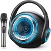 Altavoz para karaoke con micrófono inalámbrico con luces de colores, para usar con teléfonos móviles al aire libre
