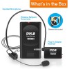 Pyle PDWM92 Micrófono inalámbrico de diadema, portátil VHF con batería, Funciona con Pilas, para PC Karaoke DJ Party