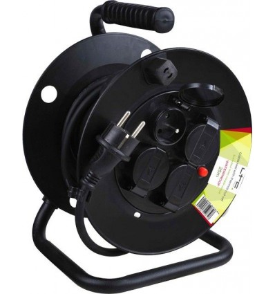 CABLE-REEL25M-WP ALARGADOR ENROLLABLE CON 4 TOMAS