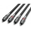 Cable 2 RCA a 2 RCA Stereo 6m negro