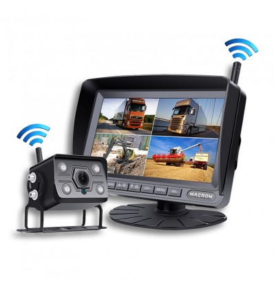 Kit monitor 7" Quad grabador+ camara del/tra IP68