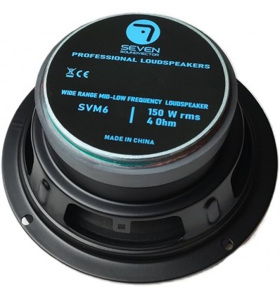 Seven Soundvector SVM6/4 Mid Woofer 6,5 Pulgadas Altavoz Profesional de Medios Medios-Graves 4 Ohm 150W AES 300W Programa