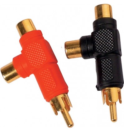 RCA Adaptador T 2 Hembras- 1 Macho Plastico juego